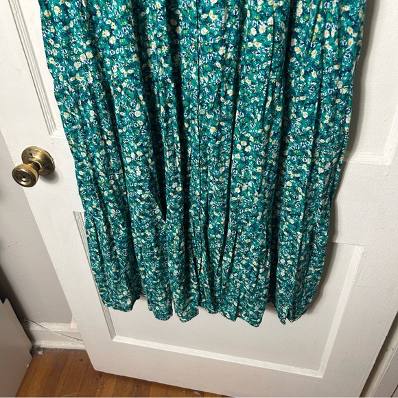 Old Navy green floral tiered maxi prairie dress womens XL - Picture 4 of 10